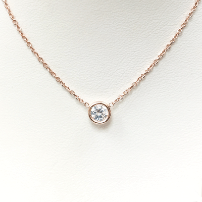 Diamond Necklace Bezel Set 10k Gold Chain P15