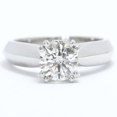 E93245-CR Knife Edge Double Claw Designer Ring 14k White Gold