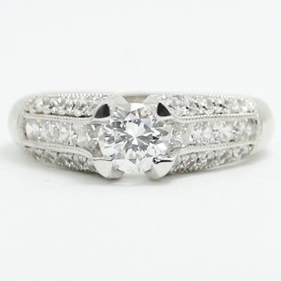 E93356 Three Side Pave Diamonds Engagement Ring 14k White Gold.jpg