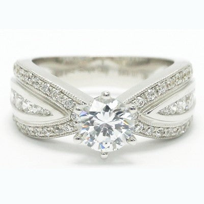 E93658S-Elegant Style Triple Row Tapered Band in 925 Sterling Silver