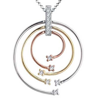 Pendant 14k White/Yellow/Pink Gold F9272
