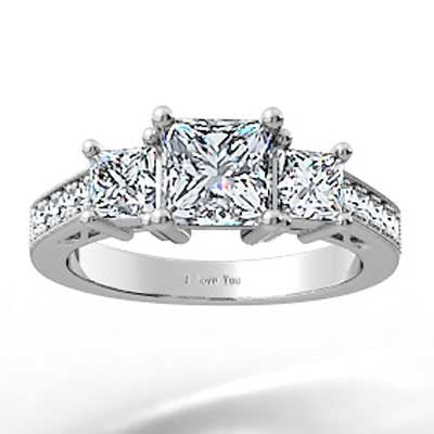 Heart Shaped Filigree Design Engagement Setting 14k White Gold