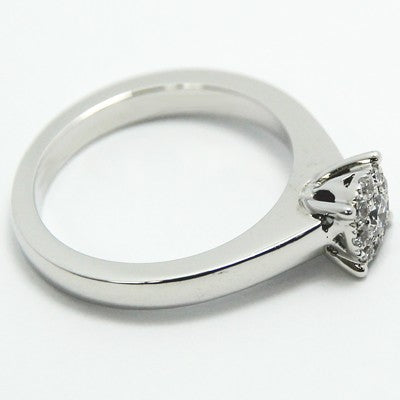 Illusion Set Solitaire Engagement Ring 14k  White Gold