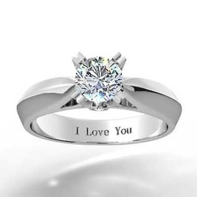Knife Edge Double Claw Designer Ring 14k White Gold