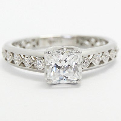 Lotus Engagement Ring Setting 14k White Gold