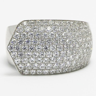 Pave Cocktail Silver Ring