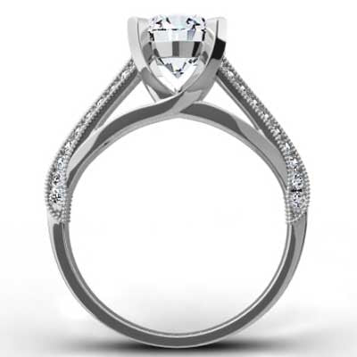 Pave Style Engagement Setting 14k White Gold