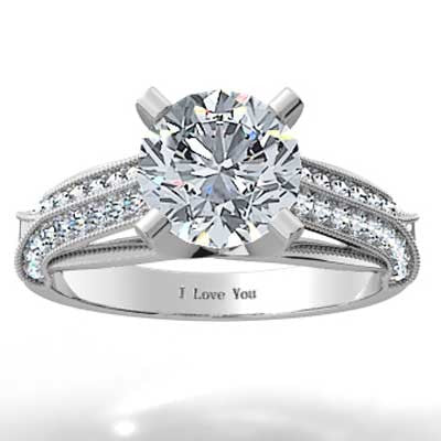 Pave Style Engagement Setting 14k White Gold