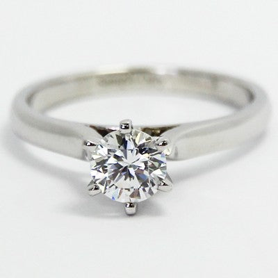 E93416-2-Raised 6 Prong Solitaire Setting Engagement Ring 14k White Gold