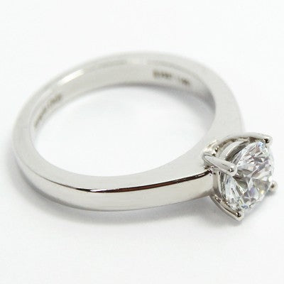 E93987-Raised Four Claw Solitaire Engagement Ring 14k White Gold