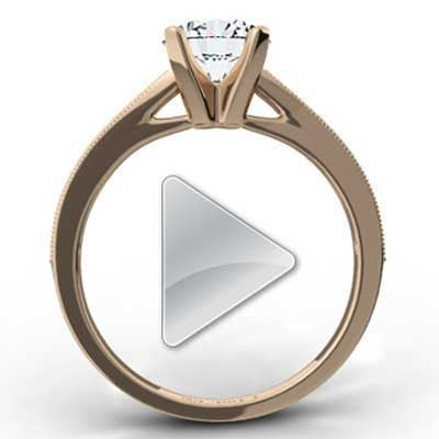 Channel Set Engagement Ring 14k Rose Gold
