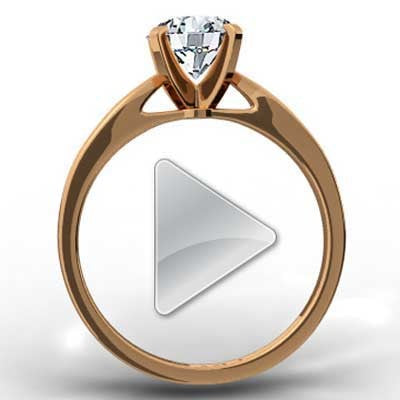 Classic Tapered Diamond Ring 14k Rose Gold