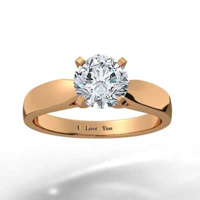 Classic Tapered Diamond Ring 14k Rose Gold