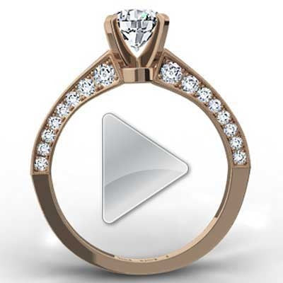Micro Pave Engagement Ring 14k Rose Gold