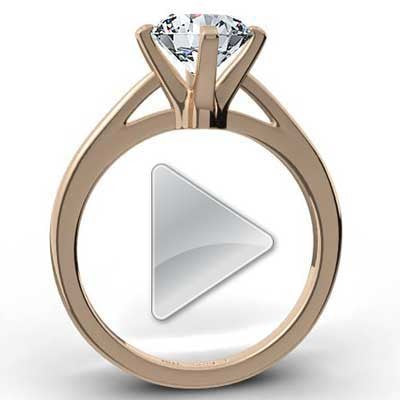 North South East West Solitaire Setting 14k Rose Gold