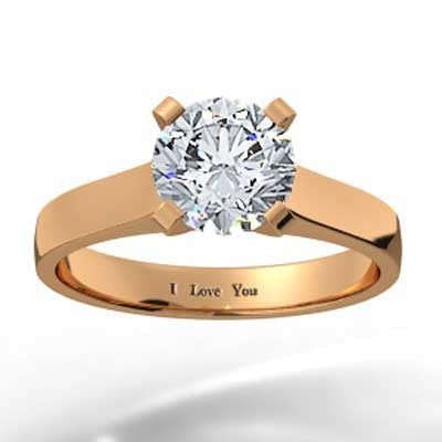 Slim Band Engagement Setting 14k Rose Gold