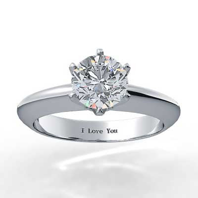 Six Prong Knife Edge Diamond Setting 14k White Gold