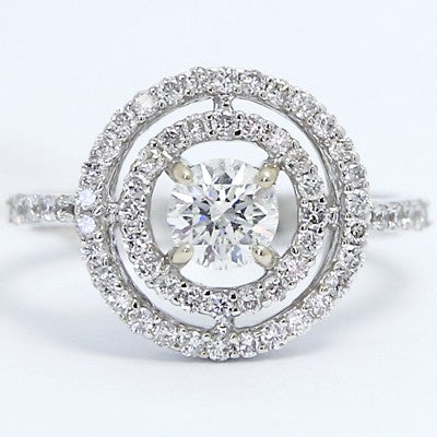 Soleste Diamond Engagement Ring 18K White Gold 