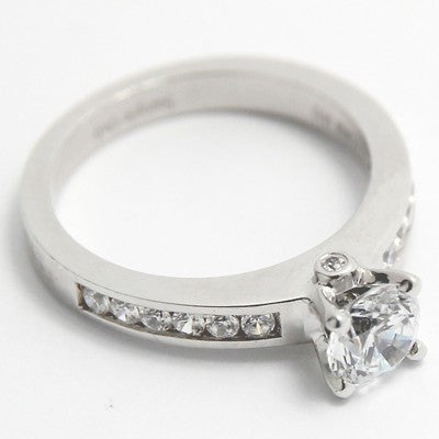 E93877  Solid Channel Set Engagement Ring 14k White Gold