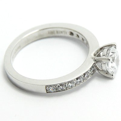 Solid Channel Set Engagement Ring 14k White Gold