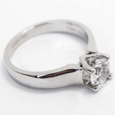 Solid Engagement Ring 14k White Gold