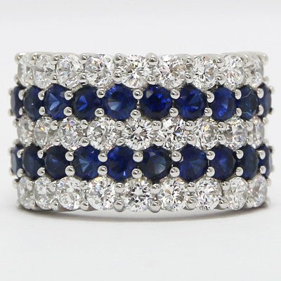 Sophisticated Five Row Share Claw Solid Silver Ring