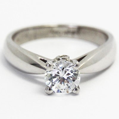 Surprise Diamond Solitaire Ring 14k White Gold