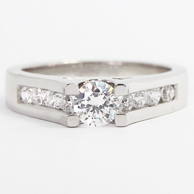 E93349-Tension Style Channel Set Engagement Ring 14k White Gold