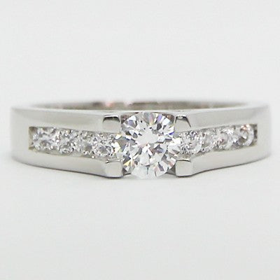 ES93349-Tension Style Channel Set Engagement Ring 14k White Gold