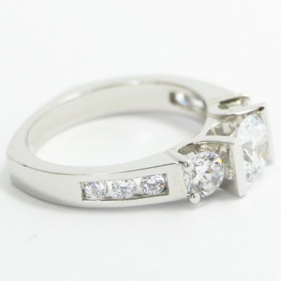 E93509-Tension Style Double Bar Setting Engagement Ring 14k White Gold
