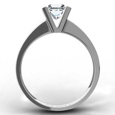 Tension Style Princess Solitaire 14k White Gold