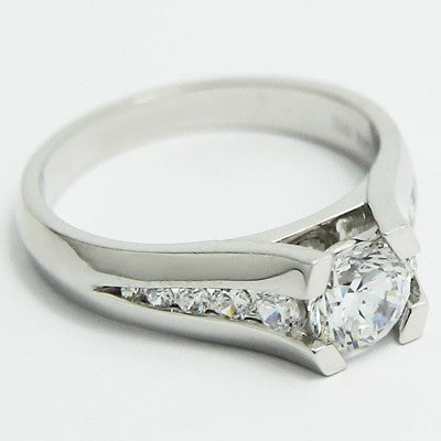 E93503-Tension Style Tapered Channel Engagement Ring 14k White Gold