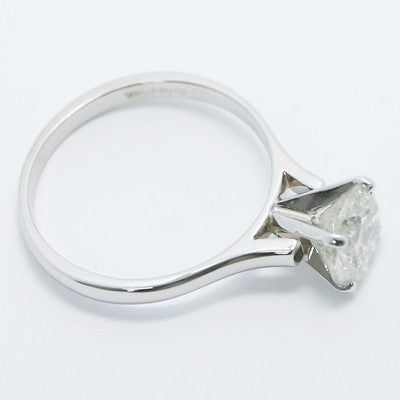 E92129-D Thin Band Solitaire Diamond Engagement Ring 14k White Gold