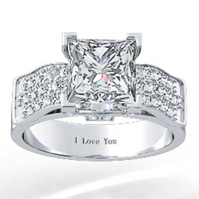 Tulip Style Pave Set Diamond Ring 14k White Gold