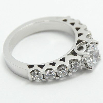 E93698 Vintage Style Engagement Ring 14k White Gold