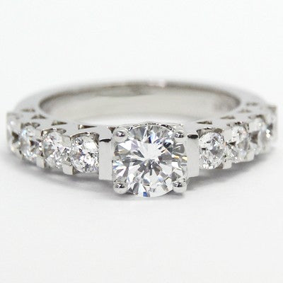 Vintage Style Engagement Ring 14k White Gold 