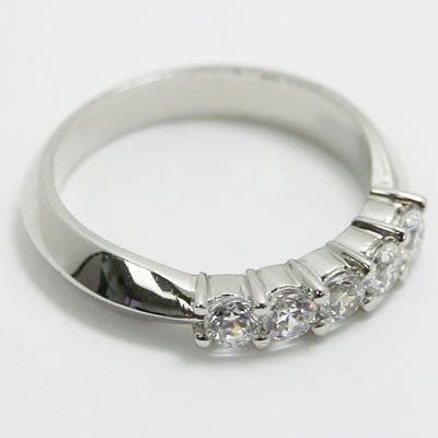 W93309-(4mm) Five Stone Wedding Ring 14k White Gold