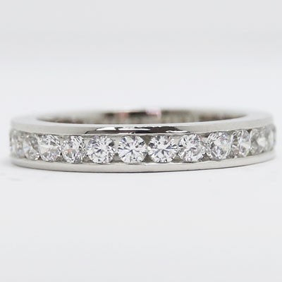 W94110 Channel Set Diamond Engagement Ring 14k White Gold