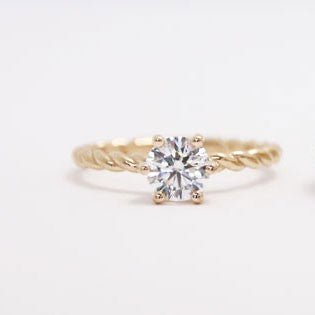 2mm Twist Rope Engagement Ring in 14k Rose Gold MER-07