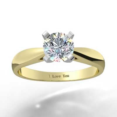 Classic Tapered Diamond Ring 14k Yellow Gold