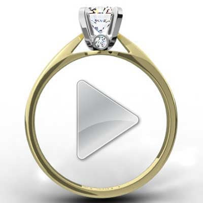 Surprise Diamond Solitaire Ring 14k Yellow Gold