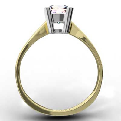E93241Y-Double Gallery Tapered Engagement Ring 14k Yellow Gold