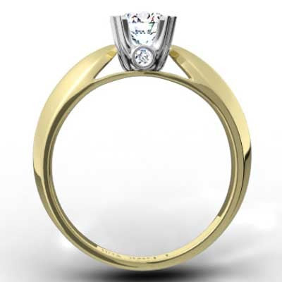E93245Y-Knife Edge Double Claw Designer Ring 14k Yellow Gold