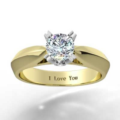 Knife Edge Double Claw Designer Ring 14k Yellow Gold