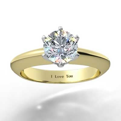 Six Prong Knife Edge Diamond Setting 14k Yellow Gold