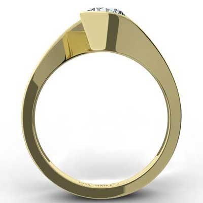 Swirl Style Engagement Ring 14k Yellow Gold