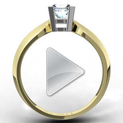 Tapered Knife Edge Engagement Ring 14k Yellow Gold E93244Y
